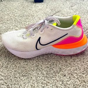 WOMENS NIKE SHOES White, pink, orange and yellow